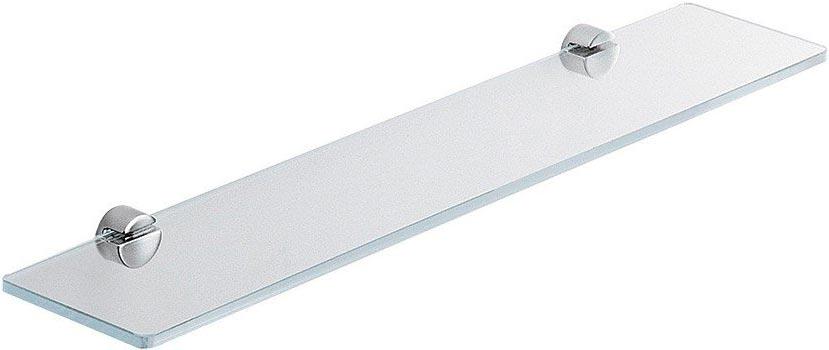 Полка стекл. 60х12,5см (стекло прозр., крепления цв.хром) Plus ZZ