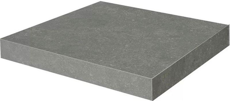 Ступень угловая клееная Касабланка HP серый тёмный матовый обрезной 33x33x0,9