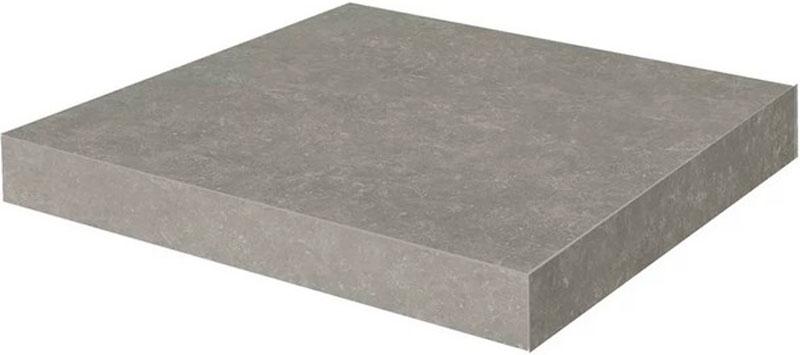 Ступень угловая клееная Касабланка HP серый матовый обрезной 33x33x0,9