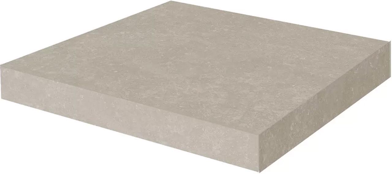 Ступень угловая клееная Касабланка HP серый светлый матовый обрезной 33x33x0,9