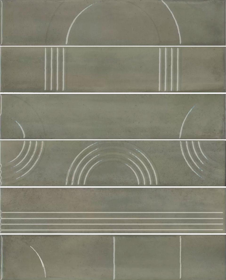 Панно Мажорель зелёный глянцевый (из 6 частей 6х28,5) 36x28,5x1