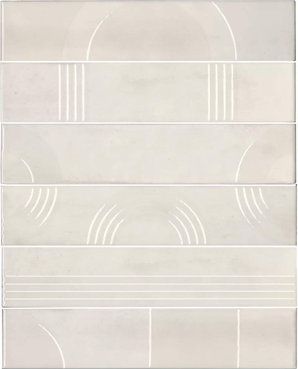 Панно Мажорель белый глянцевый (из 6 частей 6х28,5) 36x28,5x1