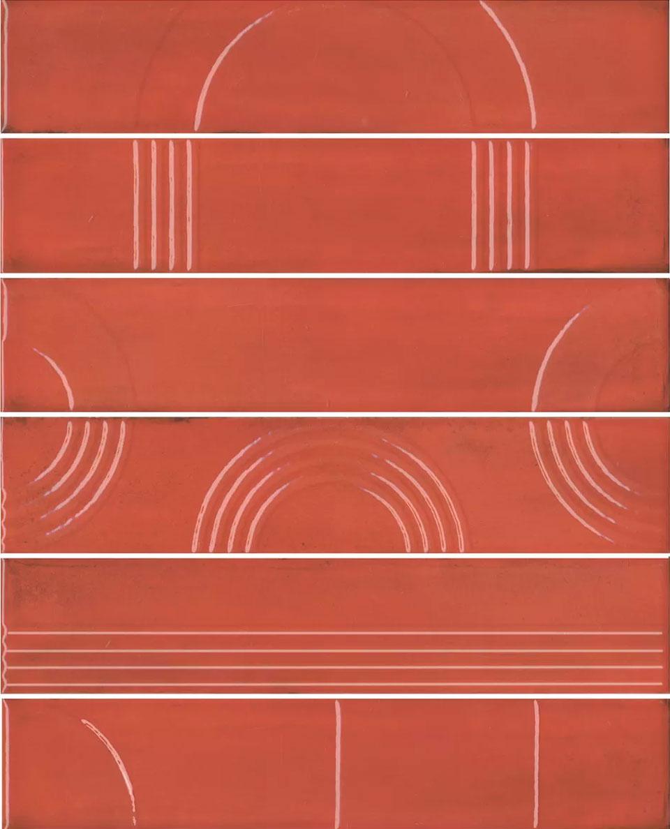 Панно Мажорель красный глянцевый (из 6 частей 6х28,5) 36x28,5x1