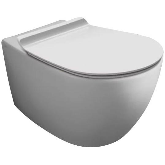 Унитаз подвесной безободковый Rimless, 56х36,5cм, без сиденья, БЕЗ крепежа, (цв.белый), Vignoni ZZ