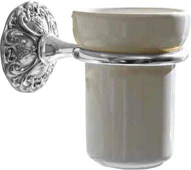 Стакан настенный, (белая керамика, держатель цв. хром), Flora XX