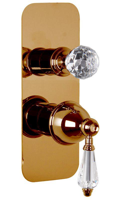 Смеситель для душа, встраиваемый в стену, с переключ., на 2/3 потребителя, (внешняя часть, БЕЗ внутрен. части арт.F4000), (цв.бронза), Elizabeth Chic