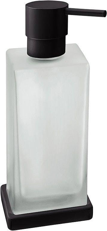 Дозатор для жидкого мыла настольный, (стекло матовое /матовый черный), Look ZZ