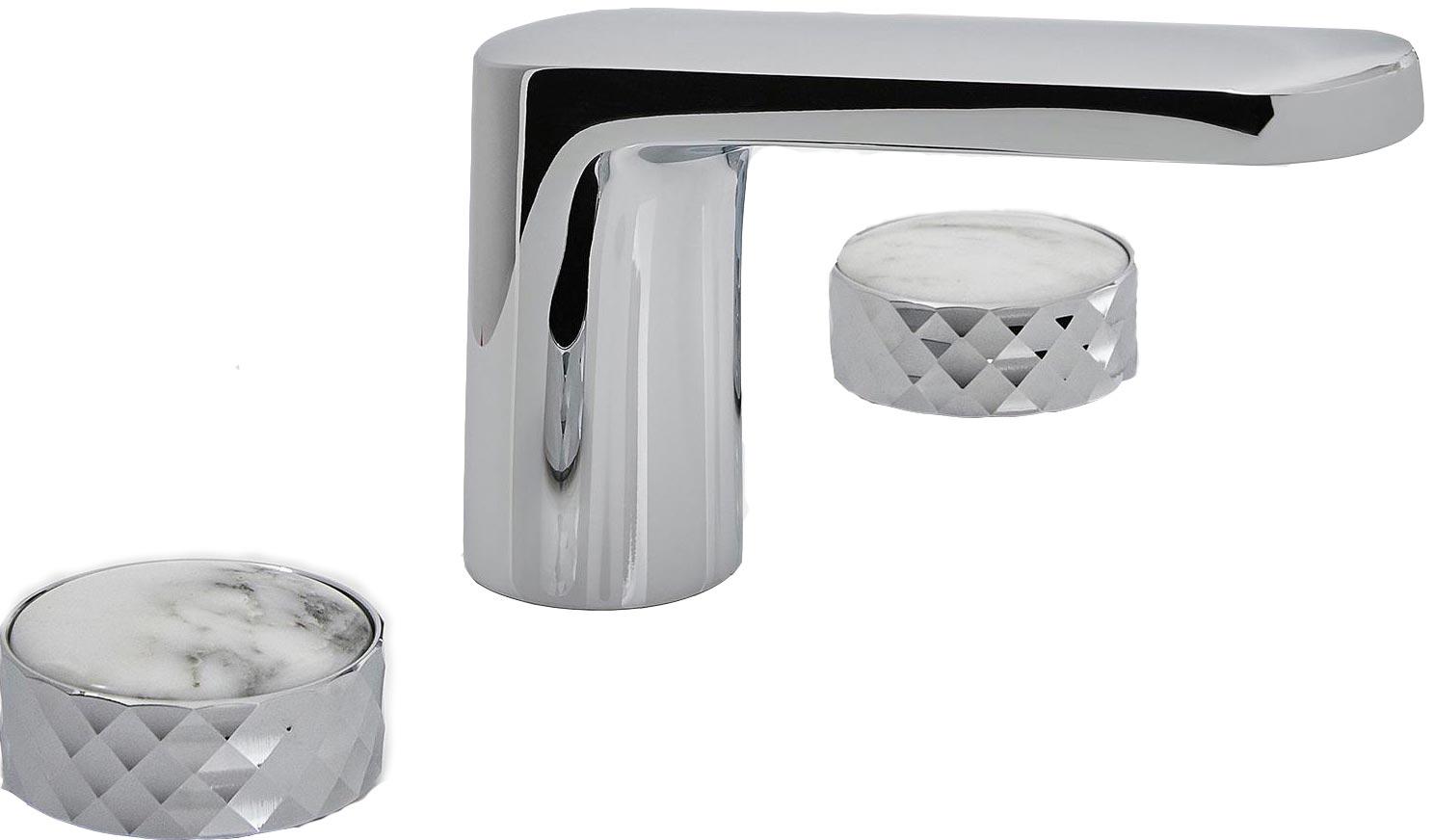 Смеситель для раковины на 3 отв., с д/к, БЕЗ накладок ручек, (цв. хром), Texture Collection ручки X ZZ