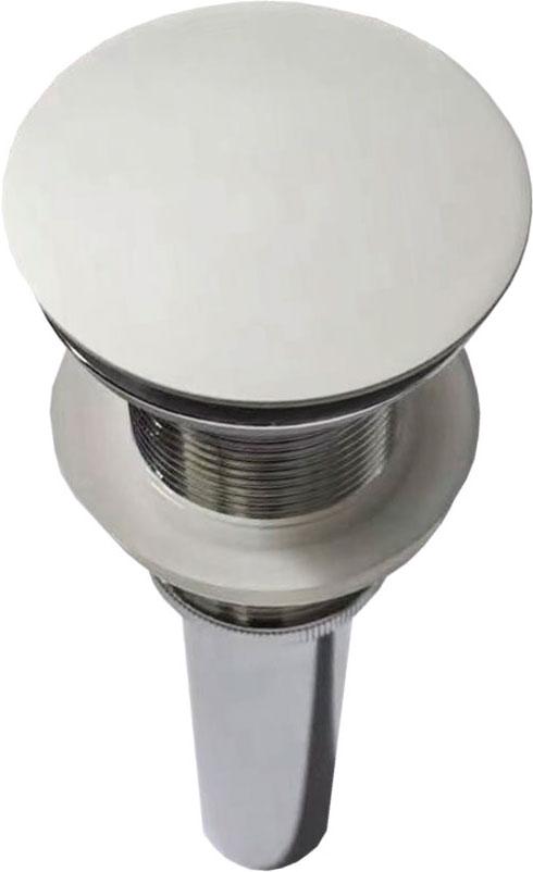 Донный клапан для сливного отверстия раковин без перелива, клик-клак, G 1 1/4, (крышка иск.камень Solid Surface цв.белый мат), Vincea ZZ