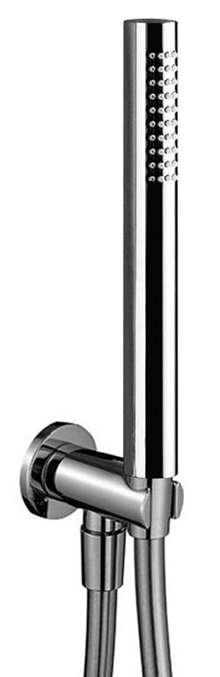 Душ комплект: лейка, шланг ПВХ 150см, кронштейн совмещённый с шланговым подсоединением G 1/2, (цв. хром), Icona Deco ZZ