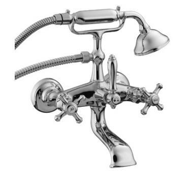 Смеситель для ванны с душ. гарнитуром, (шланг д/д, лейка в компл.), (цв.хром), Old italy KL
