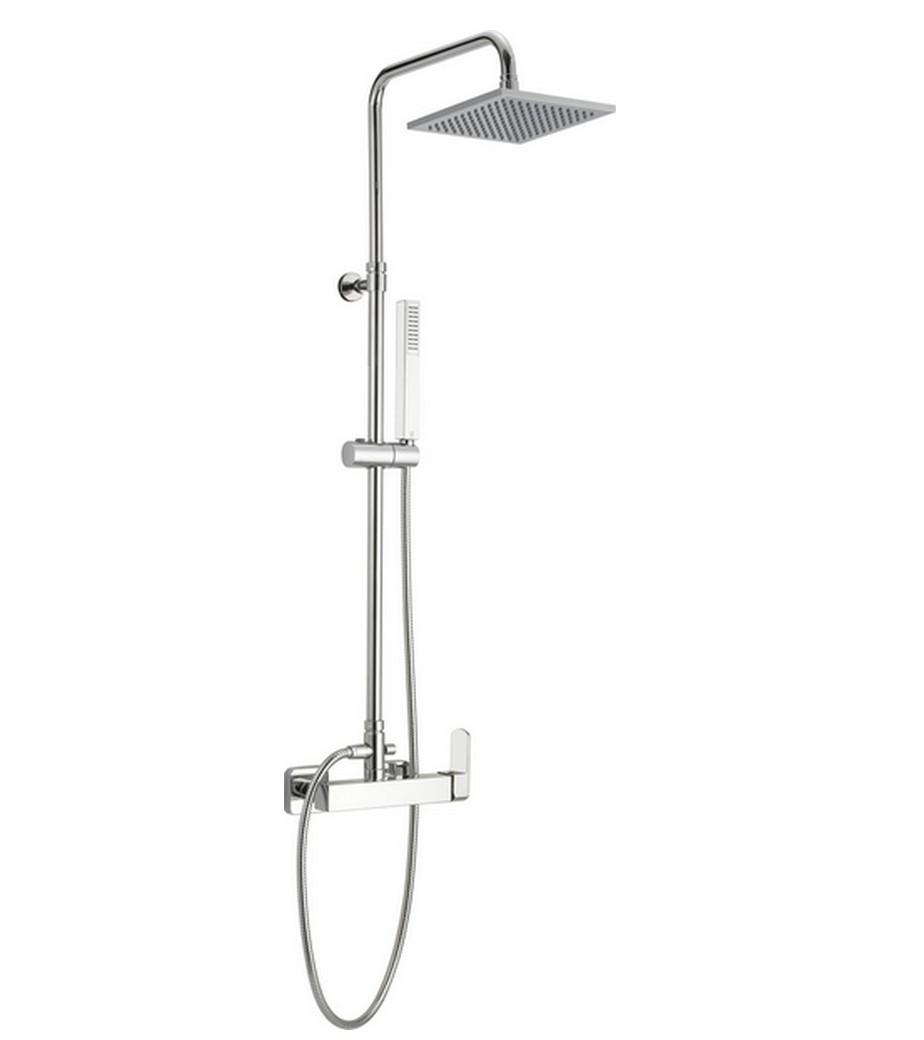 Смеситель для ванны со стационарным верхним душем 200х200мм и ручным душем, (цв.хром), Roadster ZZ