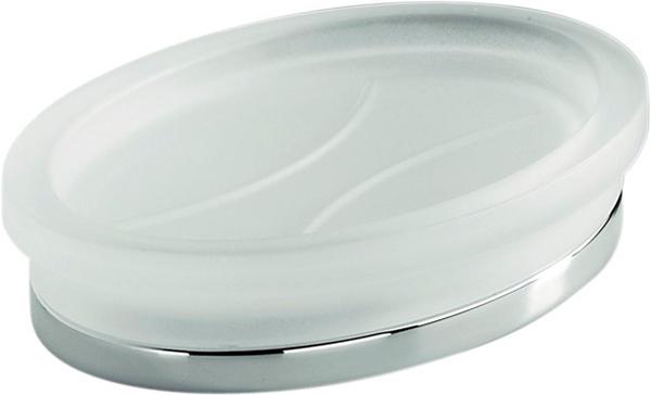 Мыльница настольная, (стекло мат., металл. основа цв.хром), Land