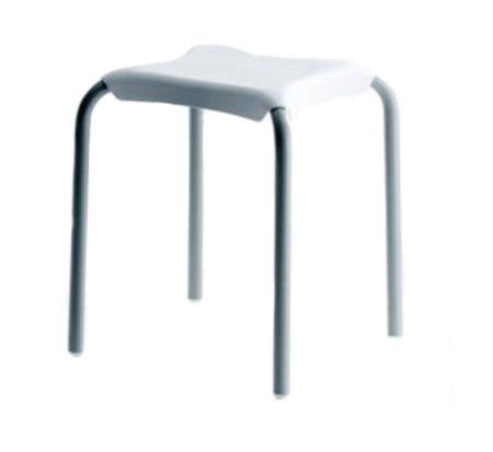 Стул для ванной комнаты, h44см, (белый пластик, ножки алюминий), SIT Colombo ZZ