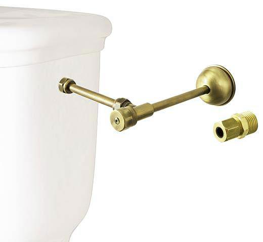 Кран подвода воды к бачку унитаза (трубки, переходники, дек.чашка в компл.), (цв. золото), 3M KL