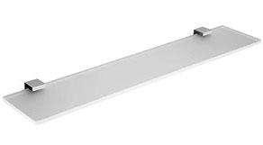 Полка стеклянная с держателями 60х12,8хh2,8см (цв. хром / стекло мат.) Lulu ZZ