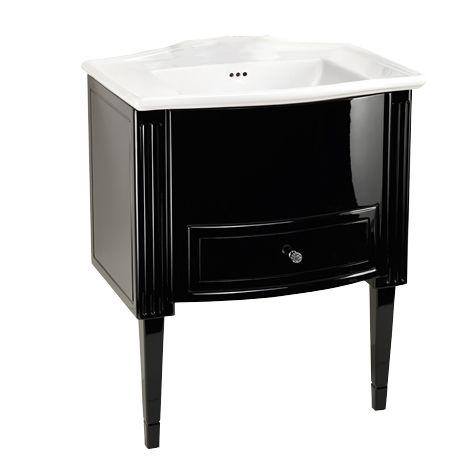 Тумба напольная 695хh890х500мм, с одним выдвиж.ящиком, ручка ORO CHIARO,(раковина с 3 отв.д/смесит.Westminster в компл), цв.Deep Black, Domino ZZ