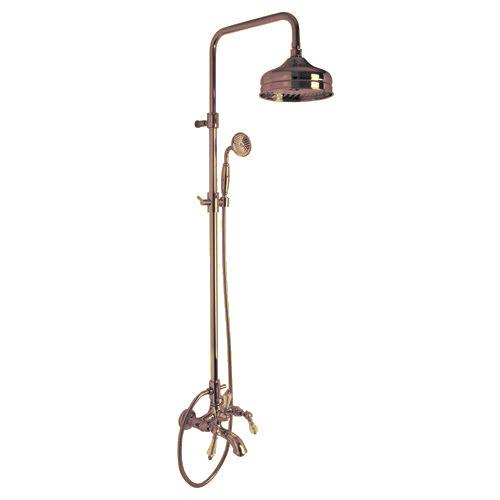 Смеситель для ванны, со стационарным верхн.душем d200мм, ручн.лейка, шланг в компл., (цв. бронза), Herend ZZ