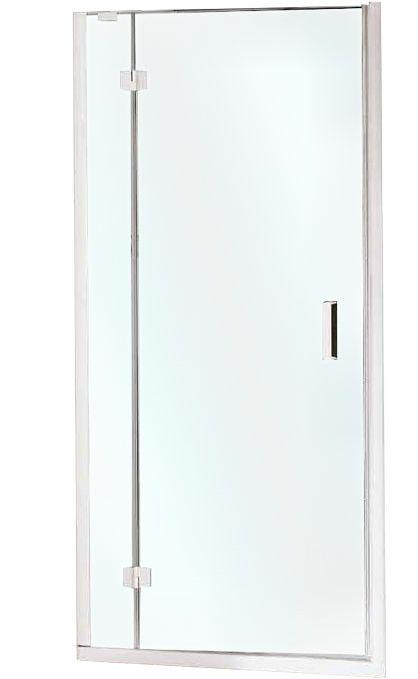 Дверь в нишу 94-98xh190см, (вход 55см) петли двери и непод.сегм слева (профиль цв. хром, стекло прозрачное StarClean), Polaris Design ZZ