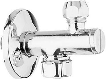 Кран-перекрыватель угловой 1/2-3/8, с фильтром, для подкл. смесителей д/раков.(биде) к системе, (цв.хром) Cisal ZZ