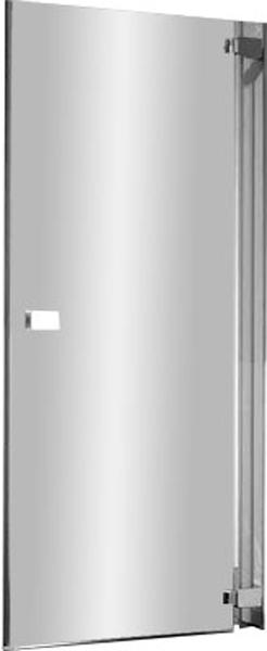 Дверь распашная для ниши, DX петли справа (86,5/90,5хh195см, стекло 6мм, GL прозр., фурн. 05 полир.алюмин) E-LITE ZZ