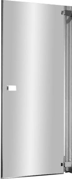 Дверь распашная для ниши, DX петли справа (96,5/105хh195см, стекло 6мм, GL прозр. c покрыт. High Glass, фурн. 05 полир.алюмин) E-LITE ZZ