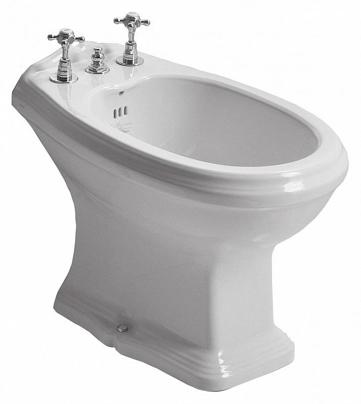 Биде напольное 360х570хh390мм, 1 отв. д/смес., (с желобом по периметру), (цв. белый), Arcade