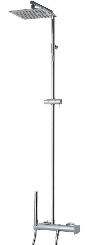 Смеситель для душа, со стационарным верхним душем 25х25см, ручной душ, шланг в компл., (цв. хром), Ran ZZ