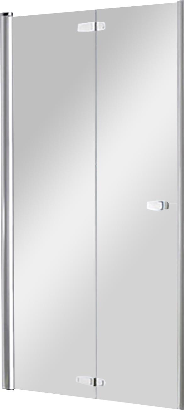 Дверь д/д в нишу складная вовнутрь 1000хh1997мм, петли СЛЕВА, (стекло 6мм прозрачн., фурнитура блестящий алюминий) Combi free ZZ