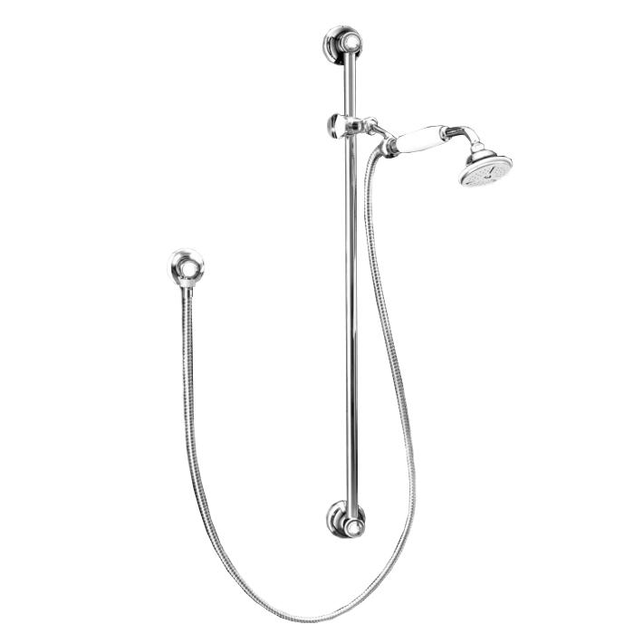 Стойка для душа h772мм, с лейкой, шлангом и шланговым подсоединением, (цв.хром), D&D ZZ