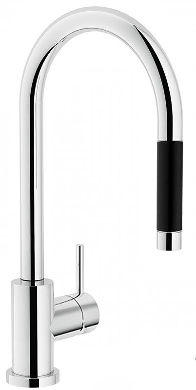 Смеситель для кухни, с выдвижным душем, (цв.хром), Live ZZ