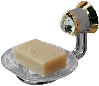 Мыльница настенная, (цв. хром/золото), Okay Swarovski XX