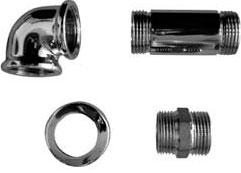 Комплект переходников-уголков, для подкл. настенного смесителя д/в к трубам из пола (хром) D&D ZZ