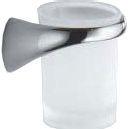 Стакан настенный, DX "Правый", (крепл.слева), (цв.хром/стекло мат.) Link
