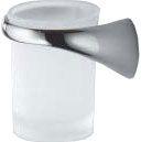Стакан настенный, SX "Левый, (крепл.справа), (цв.хром/стекло мат.) Link