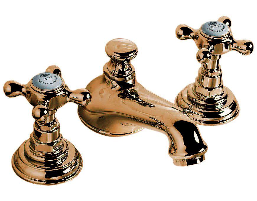 Смеситель для биде, на 3 отв. с д/к, (цв. латунь), Austin ZZ