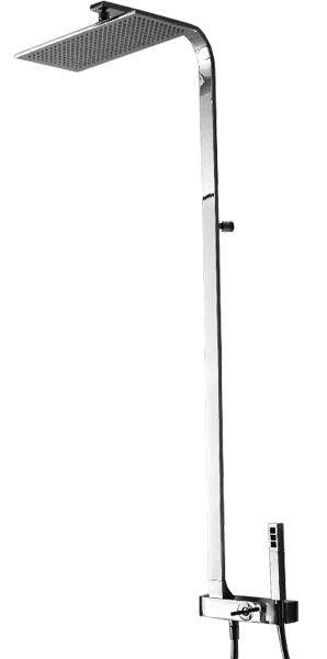 Смеситель для душа, со стационарным верхним душем, лейка ручного душа, шланг в компл., (цв. хром), Arche ZZ