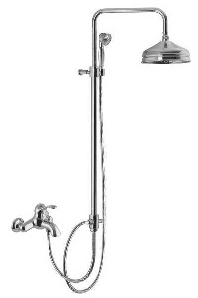 Смеситель для душа, со стационарн. верхним душем d200мм, (лейка д/д, шланг, кронштейн в компл.), (цв. хром), Bell ZZ