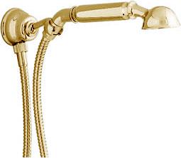 Комплект (душевая лейка, шланг, кронштейн с подводом воды) классический (цв.золото) Cisal ZZ