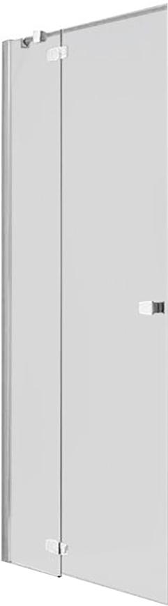 Дверь распаш. с неподв.сегментом,для монтажа с бок.панелью, 870-895хh1950мм,вход 555мм,петли слева,(стекло 6мм, GLпроз., фурн.05 полир.алюм) СOMBI ZZ
