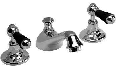 Смеситель для раковины на 3 отв. c д/к, (цв. хром, ручки цв. чёрный), Black Dandy KL