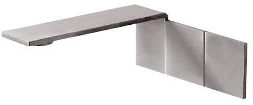 Смеситель для раковины, встраиваемый в стену, 2 ручк., излив 215мм, (цв. тертая сталь), 5mm ZZ