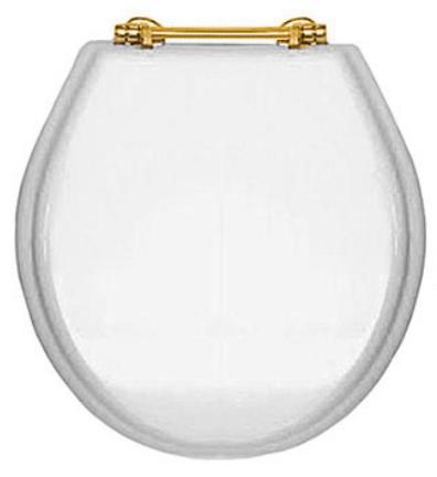 Сиденье для унитаза, с микролифтом, (МДФ крашеное полуглянцевое цв.Deep Black, петли цв.светлое золото), Rose ZZ