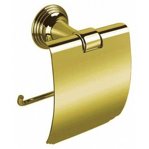 Держатель для т/б, с крышкой (металл цв.золото), Hermitage ZZ