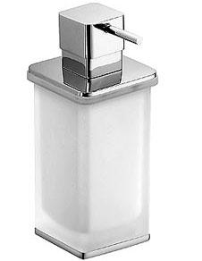Дозатор для жидкого мыла настольный 7,3х9,3хh17,6см (цв. хром / стекло мат.) Lulu KL