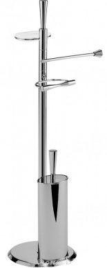 Гарнитур напольный для туалета 37х24хh90см, (ёршик, держ.т/б, мыльница, п/держатель), (цв. хром) Isole ZZ