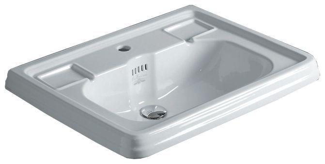 Раковина 730х540мм, 1 отв. д/смес., ,без бортика, установка на пьед. AR 805, БЕЗ креплен. арт. F 89, (цв. белый) Arcade ZZ