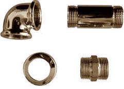 Комплект переходников-уголков, для подкл. настенного смесителя д/в к трубам из пола (латунь) D&D ZZ