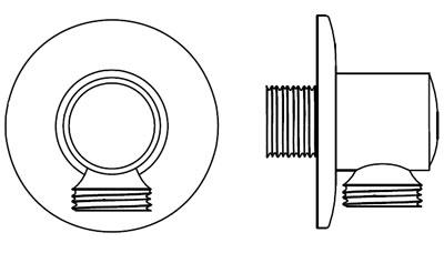 Шланговое подсоединение G 1/2, встраив. в стену (хром) D&D ZZ