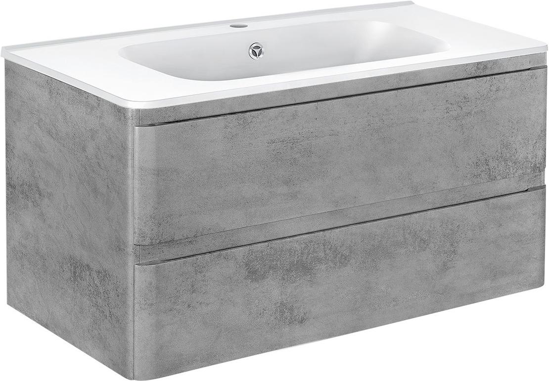 База под раковину подвесная, 2 выкатных ящика, 995x466xh500мм, без раковины, (цв.Beton), Vico ZZ